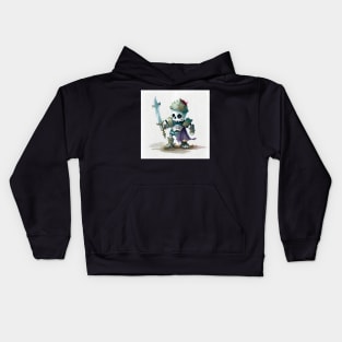 Cute Watercolor Skeletal Knight Kids Hoodie